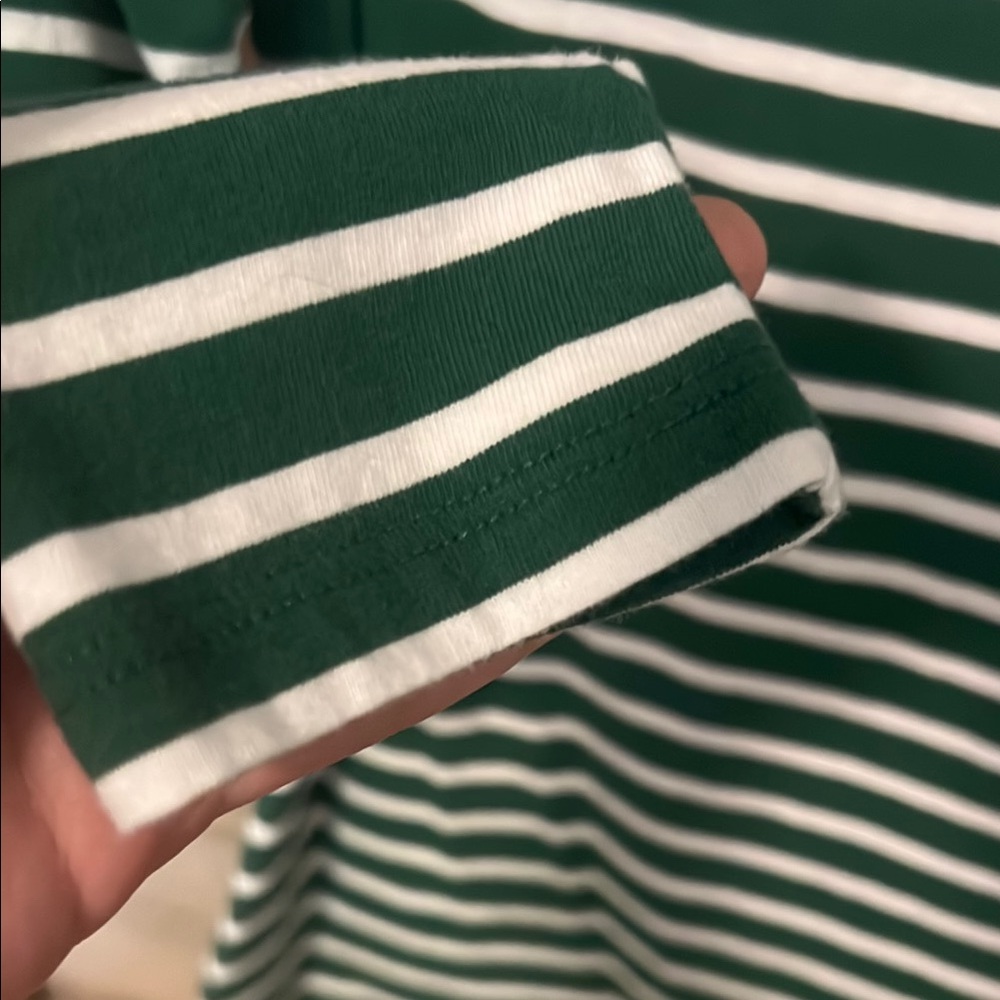 Boden Green and White Striped Long Sleeve Tee - Picture 3 of 5